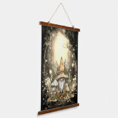 Bezaubernde Wald Gnome Pilze Wandteppich Mit Holzrahmen (Gewinkelt)
