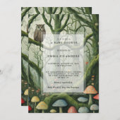 Bezaubernde Wald-Pilze-Babydusche Einladung (Vorne/Hinten)