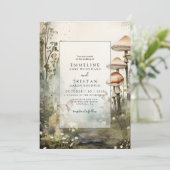 Bezaubernde Wald Pilze Hochzeit Einladung (Stehend Vorderseite)