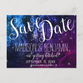 Bezaubernde Waldbäume bemalten Lichter Save the Da Postkarte