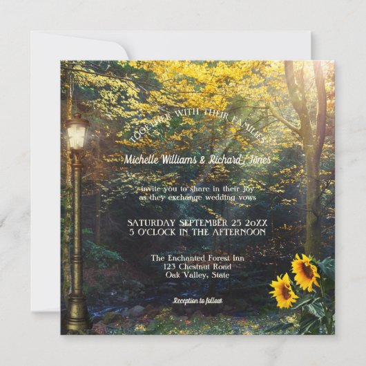 Bezaubernde Waldblumen Einladung zur Hochzeit (Vorderseite)