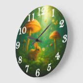 Bezaubernde Waldbunny & Pilze Große Wanduhr (Winkel)