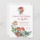 Bezaubernde Waldfamilie zum Geburtstag Einladung (Vorderseite)