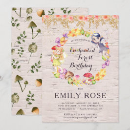 Bezaubernde Waldfamilie zum Geburtstag Einladung