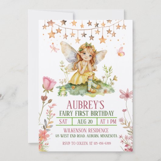 Bezaubernde Waldfarm Einladung zum ersten Geburtst (Vorderseite)