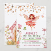 Bezaubernde Waldfarm Einladung zum ersten Geburtst (Vorne/Hinten)