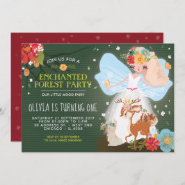 Bezaubernde Waldfest-Geburtstagsparty Einladung
