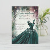 Bezaubernde Waldfrau Prinzessin Mauve Quinceanera Einladung (Stehend Vorderseite)