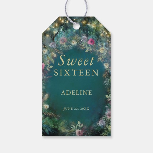 Bezaubernde Waldgrün-Rose Name Fairy Woodland Geschenkanhänger (Rückseite)