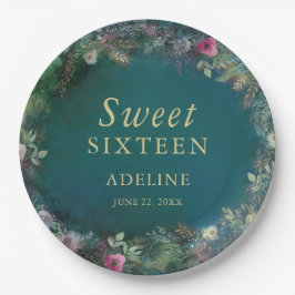 Bezaubernde Waldgrün-Rose Name Fairy Woodland Pappteller