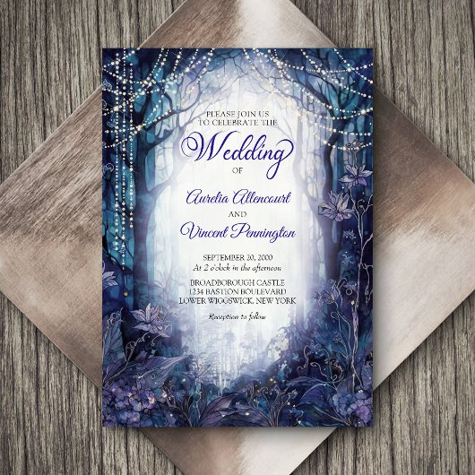 Bezaubernde Waldhochzeit Einladung