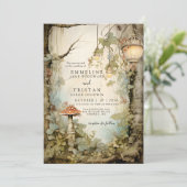 Bezaubernde Waldhochzeit Einladung (Stehend Vorderseite)