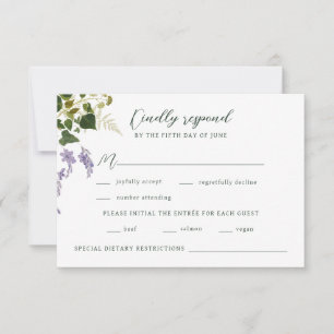 Bezaubernde Waldhochzeit mit Vintagem Wald RSVP Karte