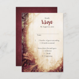 Bezaubernde Waldhochzeit RSVP Karte