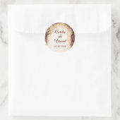 Bezaubernde Waldhochzeit Runder Aufkleber (Tasche)