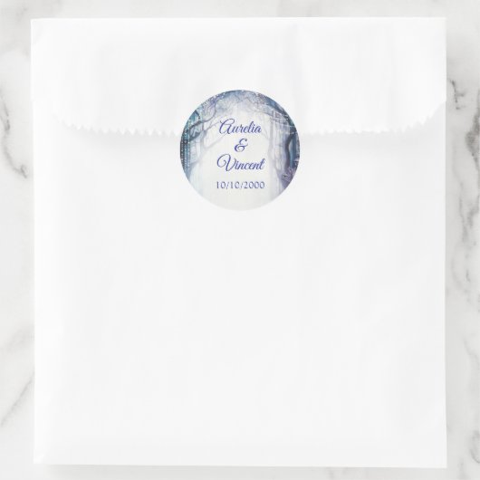 Bezaubernde Waldhochzeit Runder Aufkleber (Tasche)