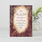 Bezaubernde Waldhochzeit Save The Date (Stehend Vorderseite)