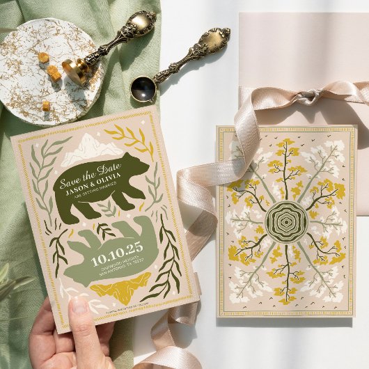 Bezaubernde Waldhochzeit Save The Date