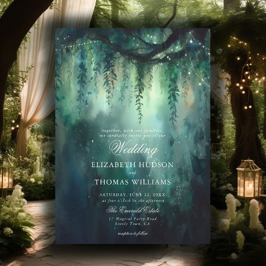 Bezaubernde Waldhügelhaftigkeit Fairy Wedding Einladung