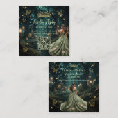 Bezaubernde Waldlandschaft Grüne Quinceñera QR UAW Begleitkarte (Vorne/Hinten)