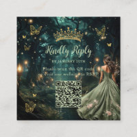 Bezaubernde Waldlandschaft Grüne Quinceñera QR UAW