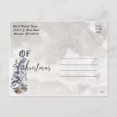 Bezaubernde Waldlandschaft mit Aquarellmalerei Feiertagspostkarte (Rückseite)