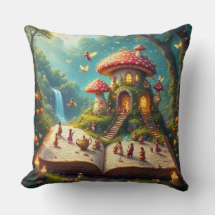 Bezaubernde Waldlandschaft mit Fairies Kissen