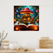 Bezaubernde Waldlandschaft mit Fairies Poster (Küche)