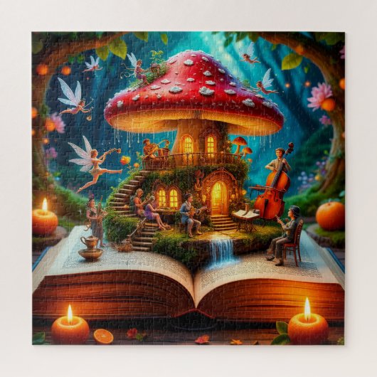 Bezaubernde Waldlandschaft mit Fairies Puzzle (Vertikal)