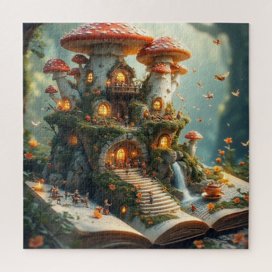 Bezaubernde Waldlandschaft mit Fairies Puzzle (Vertikal)