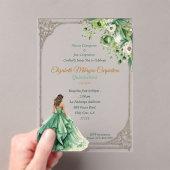 Bezaubernde Waldlandschaft Quinceañera Acryleinladungen (Insitu (Handheld))