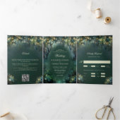 Bezaubernde Waldlandschaften-Märchenmärchen Dreifach Gefaltete Einladung (Innenseite)