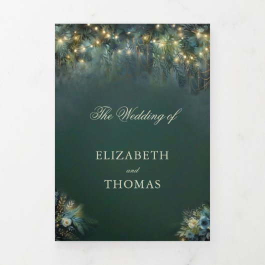 Bezaubernde Waldlandschaften-Märchenmärchen Dreifach Gefaltete Einladung (Cover)