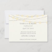 Bezaubernde Waldlichter, die Pilze säumen Fawn Save The Date (Rückseite)