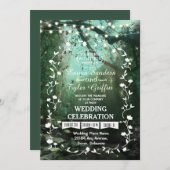 Bezaubernde Waldlichter Rustikale Hochzeitseinladu Einladung (Vorne/Hinten)