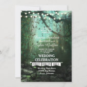 Bezaubernde Waldlichter Rustikale Hochzeitseinladu Einladung (Vorderseite)