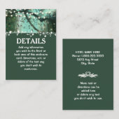 Bezaubernde Waldlichter rustikale Hochzeitsfeier Begleitkarte (Vorne/Hinten)