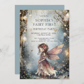Bezaubernde Waldmärchen Erstgeburt Einladung (Vorne/Hinten)