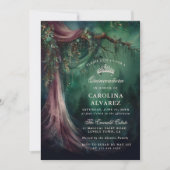 Bezaubernde Waldmärchen Magische Quinceañera Einladung (Vorderseite)