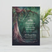 Bezaubernde Waldmärchen Magische Quinceañera Einladung (Stehend Vorderseite)