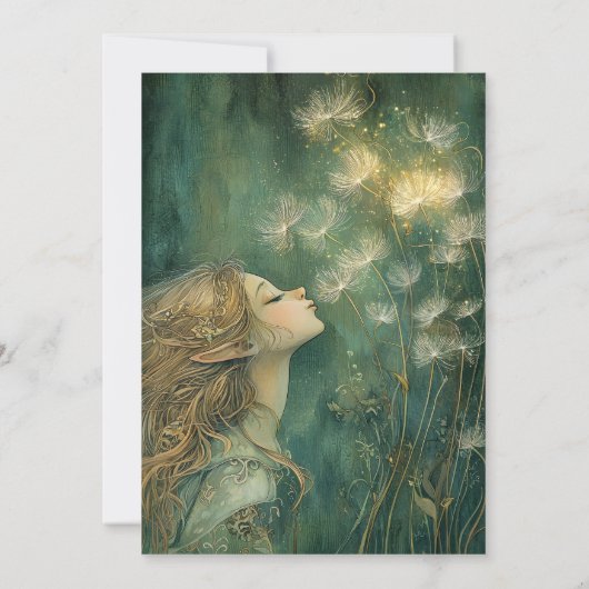 Bezaubernde Waldmärsche Crescent Moon Geburtstag Einladung (Rückseite)