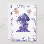 Bezaubernde Waldmauer Fairy mauve Floral Girl Gebu Einladung (Rückseite)