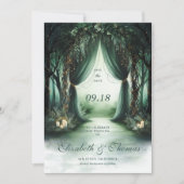Bezaubernde Waldmoody Dark Woodland Foto Hochzeit Save The Date (Vorderseite)