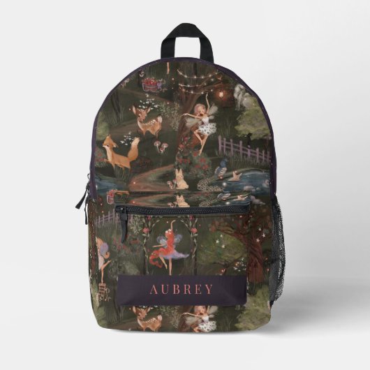 Bezaubernde Waldnachtvieh-Feen Bedruckter Rucksack (Vorderseite)