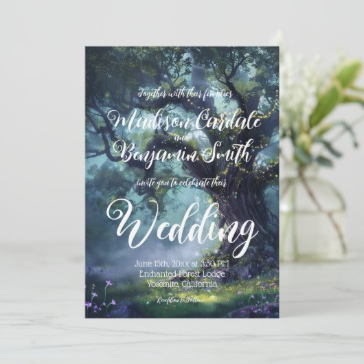 Bezaubernde Waldöckerleuchten Einladung (Stehend Vorderseite)