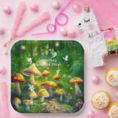 Bezaubernde Waldpilze Fairies Ladybugs Pappteller (Party)