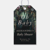 Bezaubernde waldreiche Lila Rose Woodland Kinderdu Geschenkanhänger (Rückseite)