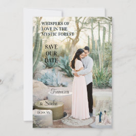 Bezaubernde Waldromantik Flüstern Liebe Foto Save The Date