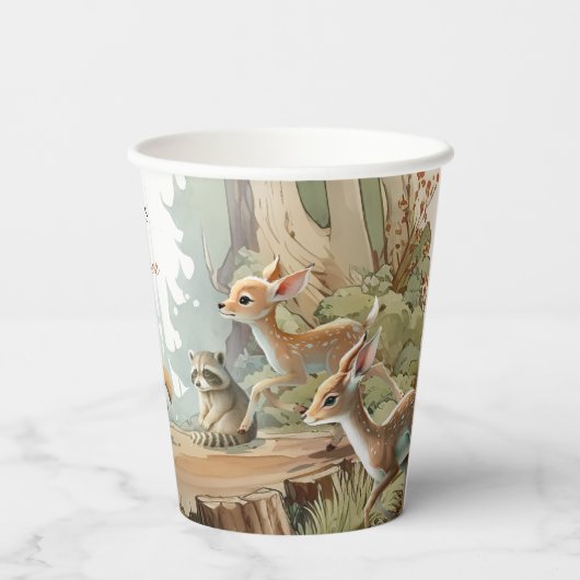 Bezaubernde Waldsäulendusche Pappbecher (Rückseite)