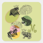 Bezaubernde Waldschinken und Frösche nach Maß Quadratischer Aufkleber (Vorderseite)